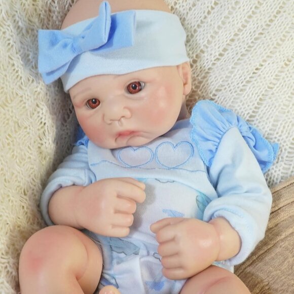 16.14 in Full Silicone ivory Reborn Baby Dolls BOY Lifelike Newborn Dolls Baby - Picture 3 of 8